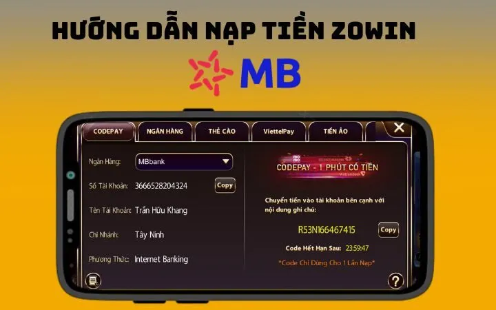 Hướng dẫn cách Nạp tiền qua MB Bank nhanh gọn khi chơi game